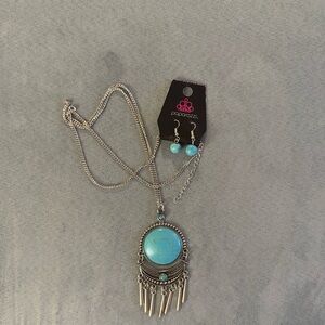 Paparazzi Dreamcatcher Blue Necklace with Earring Set